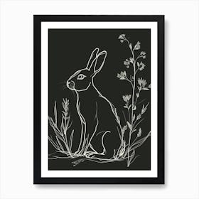 Satin Rabbit Minimalist Illustration 2 Art Print