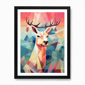 Abstract Geometric Deer 1 Art Print