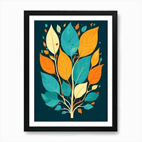 Autumn Leaves Tree Art Print