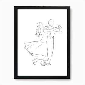 Ballroom Dance hand drawing minimalist line art Art Print