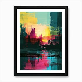 Abstract Cityscape | Pixel Art Series 1 Art Print