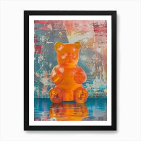 Orange Gummy Bear Jelly Retro Collage 2 Art Print