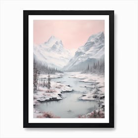 Dreamy Winter Painting Jasper National Park Canada 2 Art Print