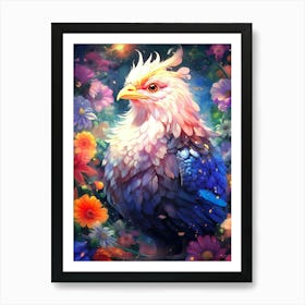 Bird In Flowers Art Print