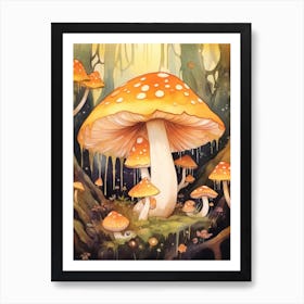 Storybook Mushrooms 5 Art Print