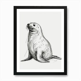 B&W Elephant Seal Art Print