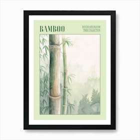 Bamboo Tree Atmospheric Watercolour Painting 2 Poster Art Print