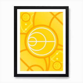 Geometric Abstract Glyph in Happy Yellow and Orange n.0088 Art Print