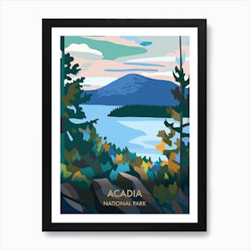 Acadia National Park Travel Poster Matisse Style 1 Art Print