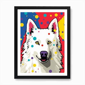 Pop Art Cartoon Samoyed 2 Art Print