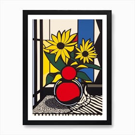 Dahlia Flower Still Life  1 Pop Art Style Art Print