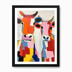 Colourful Kids Animal Art Cow 6 Art Print