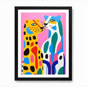 Colourful Kids Animal Art Jaguar 3 Art Print