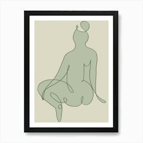 Line art figurative woman poster Sage Green_2455580 Art Print