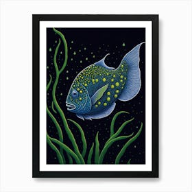 Blue Puffer Fish Art Print