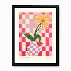 Spring Collection Orchids Flower Vase 1 Art Print