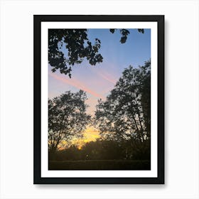 Sunset Over Trees Art Print