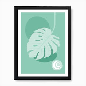 Monstera (Mint Green) Art Print