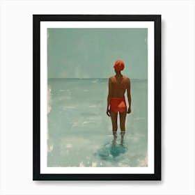 Woman In Red Bikini Art Print