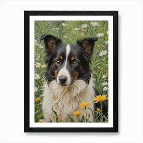 Border Collie In The Meadow Art Print