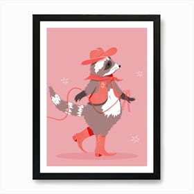 Cowboy Raccoon Art Print