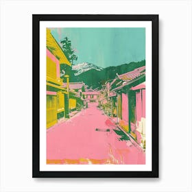 Takayama Japan Retro Duotone Silkscreen 3 Art Print