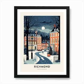 Winter Night  Travel Poster Richmond England 1 Art Print
