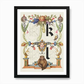 Guide For Constructing The Letters K And L From Mira Calligraphiae Monumenta, Joris Hoefnagel Art Print