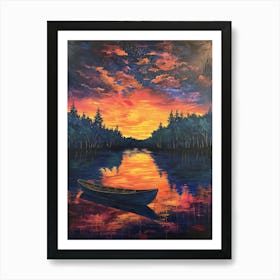 Sunset On The Lake Art Print