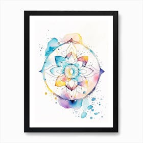 Mandala Symbol 1 Minimal Watercolour Art Print