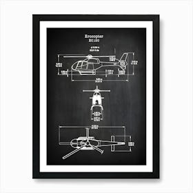 Eurocopter Ec120, Helicopter Blue Print, Military Erocopter Helicopter, Helicopter Art, Helicopter Decor, Eurocopter Ec120 Colibri, Vaec1201 Art Print