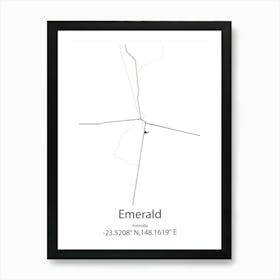 Emerald,Australia Minimalist Map Art Print