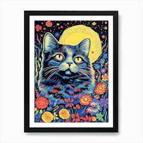 Stellar Purrinity, Psychedelic Cats series Art Print