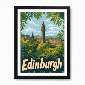 Aihrgdesign A Mid Century Modern Travel Poster For Edinburgh 1 Art Print