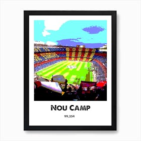 Nou Camp Football Stadium Barcelona Art Wall Print Art Print