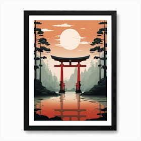 Torii Gates Japanese Illustration 1 Art Print