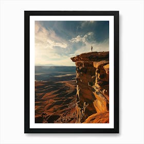 Man Standing On A Cliff Art Print