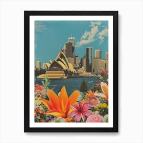 Sydney   Floral Retro Collage Style 2 Art Print