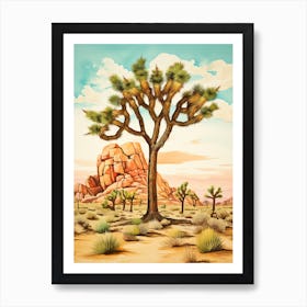 Joshua Tree In Water Color Style (1) Art Print