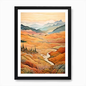 Autumn National Park Painting Olympic National Park Usa 1 Art Print