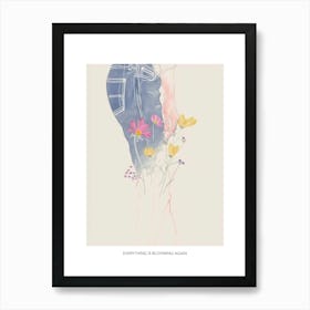 Everything Is Blooming Again Poster Jean Line Art Flowers 9 Art Print