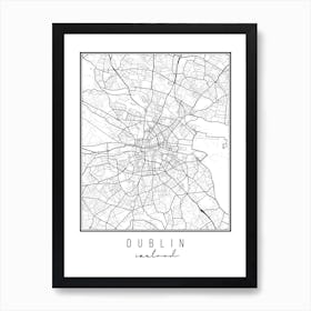 Dublin Ireland Street Map Art Print