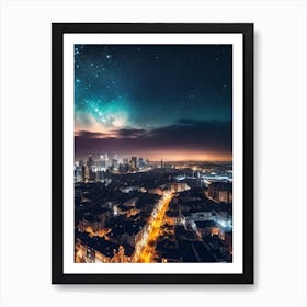 Night Sky Over City 1 Art Print