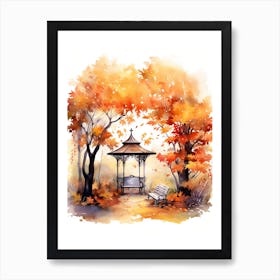 Cute Autumn Fall Scene 44 Art Print