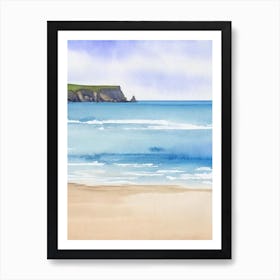 Perranporth Beach 2, Cornwall Watercolour Art Print