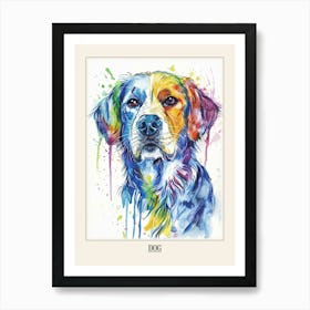 Dog Colourful Watercolour 2 Poster Art Print