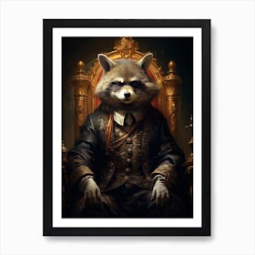 Raccoon King Art Print