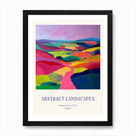 Colourful Abstract Dartmoor National Park England 1 Poster Blue Art Print