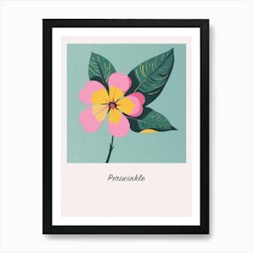 Periwinkle 1 Square Flower Illustration Poster Art Print