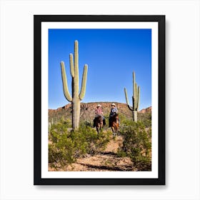 Two Riders At The White Stallion Ranch Arizona Art Print